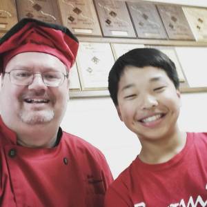 Daniel ate four waffles at the Lincoln Christian event on Sunday, October 4, 2015. The record is five waffles.